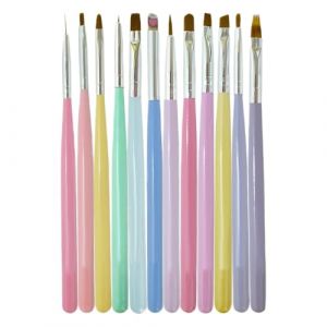 Brushes, Nail Brush Set, Nail Dotting Tools, Striping Fingernail Brushes Drawing Pen, Design Painting Brushes Set of 12, Quality Bristles, Wooden Pen Body, Metal Pen Tip, for Women Design (juncho, neuf)