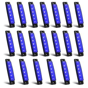 Biqing 20PCS Feu de Gabarit Remorque Bleu, LED Feux de Gabarit Indicateurs De Position 12V pour Camion Remorque Camion Bus Bateau (YuanGu, neuf)