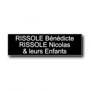 Plaque bo&icirc;te aux lettres personnalisable 12 x 3,5 cm - Gravure laser PVC - Plaque nom adh&eacute;sive - &Eacute;tiquette porte/sonnette - Plaquette signal&eacute;tique personnalis&eacute;e (Noir) (France-gravures, neuf)