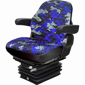 Binbir Trend Housse de si&egrave;ge de tracteur universelle et robuste pour armoire de tracteur sans appuie-t&ecirc;te, housse de si&egrave;ge de chariot &eacute;l&eacute;vateur, motif camuflage, 4 couleurs (Camuflage bleu C2T-103)) (BinbirTrend06, neuf)