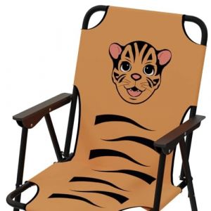 Chaise de camping pliante pour enfant - Chaise de camping - Pliable - Acier rev&ecirc;tu par pulv&eacute;risation - Diff&eacute;rents motifs - Couleurs : tigre (Mojawo, neuf)