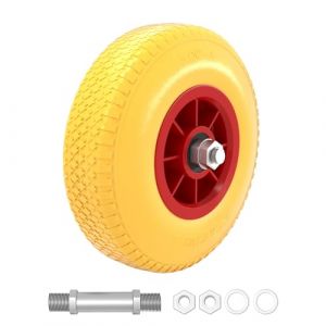 Wiltec Roue complète increvable 3.00-4 pour Diable – 260 x 75 mm – en PU/Polyuréthane – profil rainuré – Capacité de charge max. 105 kg – pour Brouette Chariot (Wiltec Wildanger Technik GmbH, neuf)