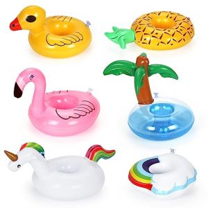 Porte Gobelet Piscine, 6 Porte Verre Piscine, Porte-Boissons Piscine Gonflable, Schwimmend Getränkehalter für Sommer Beachparty Pool Hawaii Party (SPRINLOT STORE, neuf)