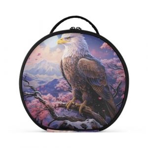 Pygargue &Agrave; T&ecirc;te Blanche Animal En Col&egrave;re Cr&eacute;ativit&eacute; Trousse Sac Cosm&eacute;tique Circulaire de Maquillage Pochette Sacs avec Cloisons Amovibles pour Voyage Filles (HULAHULA, neuf)