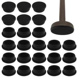 UFURMATE Patins pour pieds de chaise 24 pi&egrave;ces, Glissi&egrave;res rondes en fer forg&eacute; pour meubles de jardin, Anti-rayures en silicone, Capuchons pour prot&eacute;ger les sols (38 mm, Noir) (UFURMATE FR, neuf)