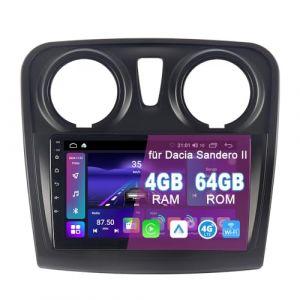 ACAVICA Autoradio 9&Prime; Android 15 4+64Go pour Renault Dacia Sandero 2 B52 2012&ndash;2019 &ndash; CarPlay/Android Auto sans Fil et Filaire, Bluetooth 5.4, WiFi 6.0, GPS, DSP (8 C&oelig;urs, 4+64 Go) (ACAVICA, neuf)