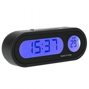 Riloer Thermom&egrave;tre LCD num&eacute;rique pour automobile, v&eacute;lo, moto, camion, thermom&egrave;tre de voiture, thermom&egrave;tre int&eacute;rieur num&eacute;rique, mini-thermom&egrave;tre, Max-Min, lumi&egrave;re bleue (LanCo2020, neuf)