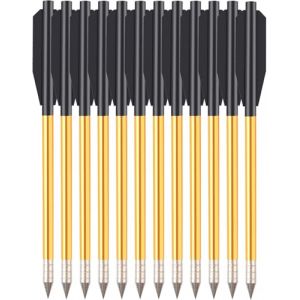 WANVZMR Mini Boulons d'arbal&egrave;te, Fl&egrave;ches d'arbal&egrave;te en Aluminium de 6,3 Pouces, Fl&egrave;che de Chasse pour Arbal&egrave;te de 50 &agrave; 80 LB, id&eacute;al pour la Pratique du tir &agrave; l'arc de Chasse &agrave; la Cible (12pcs Gold) (BINGHENG OU, neuf)