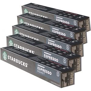 Starbucks Decaf Espresso Roast Lot de 50 capsules de café Café grillé Compatible Nespresso (J&S France, neuf)
