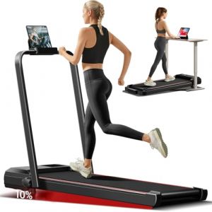 UMAY Tapis de Marche Inclinable Pente 10KM/H &agrave; Triple Amortissement,2,5 CV Walking Pad,Tapis de Course Motorise Inclinable Charge Max. 136KG (YOU-MAY, neuf)