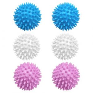 GNALIA Anti Poil Machine &Agrave; Laver, 6 Pi&egrave;ces Boule De S&eacute;chage 6Cm, Boule De Lavage R&eacute;utilisable Blanche, Bleue Et Rose Violet Pour Nettoyage Efficace Des V&ecirc;tements (Yomkioer, neuf)