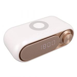 R&eacute;veil Num&eacute;rique, Radio-r&eacute;veil avec sans Fil, Haut-parleur Bluetooth LED, Simple et Moderne, Radio FM, Haut-parleur avec Chargeur sans Fil pour Chambre &agrave; Coucher, Chevet (DedalanW, neuf)