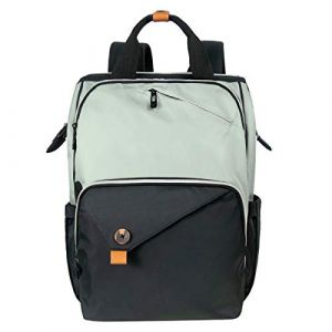 Hap Tim Sac à dos à langer pour bébé, sac à langer double compartiments avec sangles pour poussette, sac à dos imperméable pour Vert Noir (EU7340-GB) (NUO LAN ART, neuf)