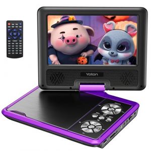 Yoton Lecteur DVD Portable Voiture 9,5" avec &Eacute;cran Pivotant HD 7,5", Batterie Rechargeable 4-6h, Compatible USB/SD/Synchro TV, Haut-parleurs St&eacute;r&eacute;o + Chargeur Inclus - Id&eacute;al pour Enfants et Voyages (Yoton Official, neuf)