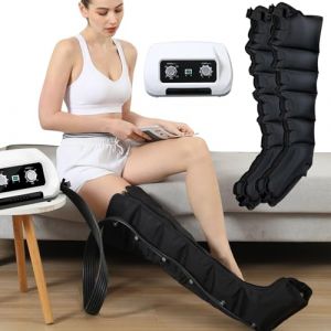 Bottes Pressoth&eacute;rapie XXL Pressoth&eacute;rapie Jambes 6 Chambres Massage &agrave; Compression D'air &Eacute;lectrique pour La Jambe Le Bras La Taille De Drainage Lymphatique D&eacute;tend Les Muscles (Black, 2legs) (QUANHUAISHANG, neuf)