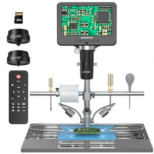 Andonstar AD246S-M Plus Microscope Numérique HDMI à 3 Lentilles 2000x - Station de Soudure d'Extension, Vidéo UHD 2160p, LCD 17,8 cm pour Soudure et Électronique (Andonstar digital microscope, neuf)
