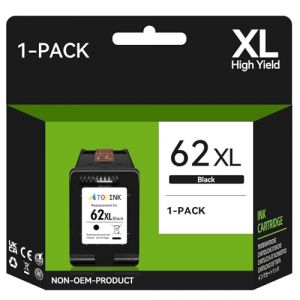 ATOPINK Cartouche 62XL Noir Compatible avec Cartouche HP 62 Noir, Encre 62 XL Noir Compatible avec HP Envy 7640 5547 5640 5642 5644 5541 5540 5548 5544 OfficeJet 5740 250 200 5742 imprimantes (1 Noir) (Ink-Kingdom, neuf)