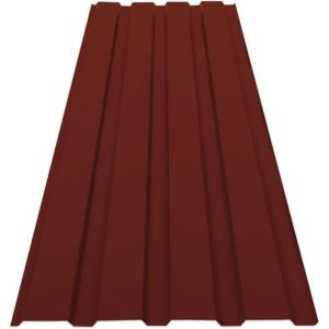 Tôle de bardage,Toiture ondulée en métal,Couverture métallique pour abri de jardin,Anti-rouille,Résistante aux intempéries UV,Kit de montage inclus,15 pièces-7,7 m²,115x45 cm,0,25 mm,Rouge bordeaux (Velvet Trading, neuf)