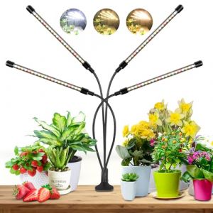 wolezek Lampes de Croissance, 80 LEDs Lampe pour Plante, LED Horticole 660nm 3000K 5000K Spectre Complet Automatique 4H/8H/12H Croissance, Floraison et Fructification (WOLEZEK, neuf)