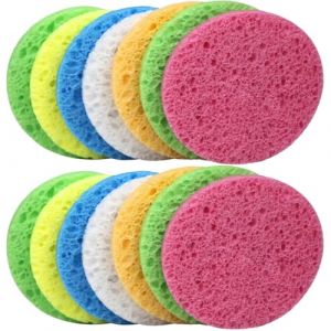 Hohopeti 25 &Eacute;ponges Faciales Rondes en Cellulose Naturelle pour Nettoyage et D&eacute;maquillage du Visage, Exfoliant Doux R&eacute;utilisable, pour Soins Esth&eacute;tiques et Usage Couleur Al&eacute;atoire (Ingrid GL, neuf)