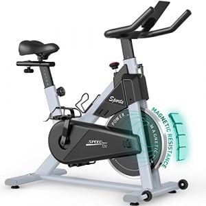 PASYOU Vélo d'appartement à Résistance Magnétique, Vélo de Fitness à Entraînement par Courroie, écran LCD avec RPM, Support IPad, Capacité de Charge 150 kg (JOROTO Sport & Fitness, neuf)