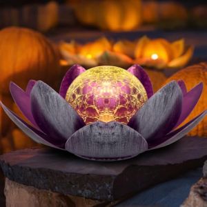 Kyduu lampes solaires de jardin, Fleur de lotus lanterne solaire, Décoration de jardin lotus solaire Deco, Jardin Exterieur Lumière, Lampe Solaire Exterieur pour terrasse,cour (kaiwenxinpin, neuf)