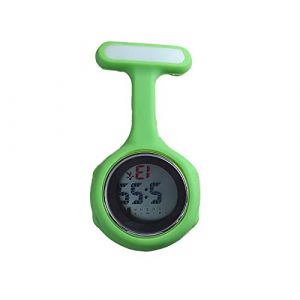 SagaSave Montre Num&eacute;rique &agrave; Gousset pour Infirmi&egrave;re, Multifonctionnelle pour Femmes et Hommes, Design de Contr&ocirc;le des Infections, Montre de Poche en Silicone avec Mousqueton et Attache &agrave; Pince pour (Lead First, neuf)