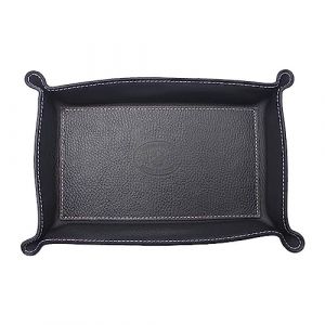 FrasiBags Vide-poches en cuir v&eacute;ritable italien, plateau de rangement d'entr&eacute;e design moderne, vide-poches rectangulaire grand (Noir) (FrasiBags, neuf)