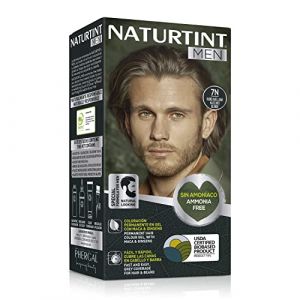 Naturtint Men Biobased | Coloration Permanente Sans Ammoniaque pour Hommes | Couverture &agrave; 100% des cheveux blancs | Ingr&eacute;dients naturels | 7N Blond Noisette | 170 ml (LABORATORIOS PHERGAL, S.A., neuf)