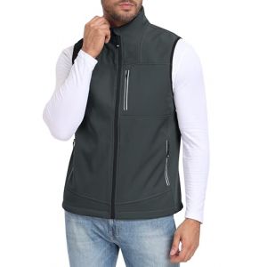 MoFiz Gilet Polaire Homme Sans Manche Gilet Outdoor Veste L&eacute;g&egrave;re de Travail Blouson Homme Chauffant avec Fermeture &eacute;clair Gris-83 4XL (ARKE1688, neuf)