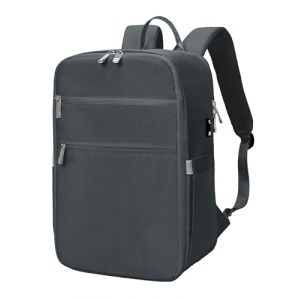 RuoSien Baggage Cabine 40x20x25 pour Ryanair Sac à Dos Voyage Cabine Avion Bagages Cabine Le Siège Bagages Sac Antivol Sac Humide Femme Homme (Gris foncé) (Ruosien-EU, neuf)