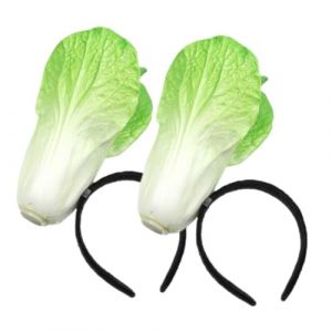SAFIGLE 2 Pièces Bandeau Chou Chinois Dessin Animé Coiffe De Nouveauté Drôle Enfant Coiffure Cosplay Se Maquiller Bandeau Élastique En Forme De Chou Noeud Coiffes Groupe Vert Clair Résine (Grand Di, neuf)
