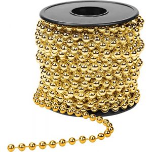 KAHEIGN Guirlande de Perle de No&euml;l, 10m Dor&eacute; Cha&icirc;ne de Perles en Plastique 8mm Brins de Perles Artificielles Rouleau de Guirlande de Perle de No&euml;l pour Fournitures de D&eacute;coration de d'arbre de No&euml;ls (KAHEIGN-EU, neuf)