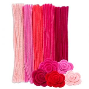 Ideen mit Herz | 100 fils chenille | cure-pipes pour bricolage | cure-pipes multicolores en 5 couleurs diff&eacute;rentes | 30 cm de long | &Oslash; 6 mm (tons rose/rose) (Ideen mit Herz, neuf)