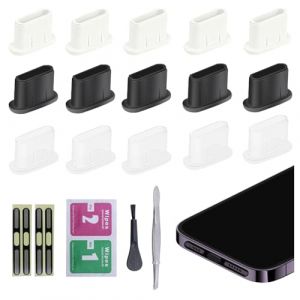 Noviatrix 22 Pi&egrave;ces Bouchons Anti-Poussi&egrave;re, Silicone Bouchon Anti Poussiere USB C, Bouchon USB C Kit De Nettoyage, Bouchons de Port USB-C, Compatible Les Appareils Dot&eacute;s d'un Port Type-C (noviatrix, neuf)