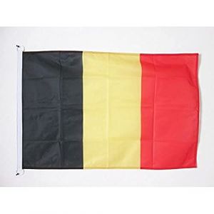AZ FLAG - Drapeau Belgique Sp&eacute;cial Ext&eacute;rieur - 90x60 cm - Pavillon Nautique Belge En Maille Bloqu&eacute;e Avec Anneaux Plastiques Int&eacute;gr&eacute;s - 80g (AZ-FLAG, neuf)