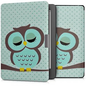 kwmobile Étui Compatible avec Kobo Aura Edition 2 Coque - Étui à Rabat magnétique Tablette eReader Similicuir - Turquoise-Marron-Menthe glaciale (SX-Commerce, neuf)