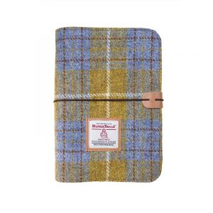 Harris Tweed Classeur A5 à 6 anneaux, couverture souple en laine rechargeable, 80 pages pour feuilles de recharge A5 et inserts de planificateur A5, journal pour écrire, format A5, 80 pages (jaune) (TAILORMAP, neuf)