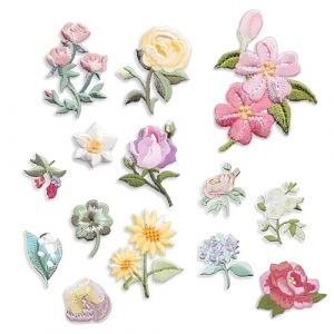 UYVPAER 14 Pcs Patch Thermocollant Fleur Patch Brodé Écusson Brodés De Haute Qualité, Patchs De Broderie Pour Décoration Et Réparation De Vêtements, Idéal Pour T-Shirts, Jeans, Sacs À Dos (SHAO WEIWEI DE DIAN, neuf)