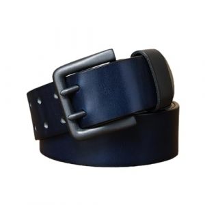 MYIESAXL Ceinture en Cuir Robuste pour Hommes Faites &Agrave; La Main 4,3 cm de Grande Largeur et 4 mm D'&Eacute;paisseur Avec Boucle &Agrave; Double Ardillon, Ceinture pour Jeans &Agrave; &OElig;illets &Agrave; Double Trou (玖月丫, neuf)