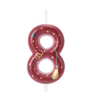 Bougie d'Anniversaire Magique Magicien, Bougie Anniversaire Num&eacute;ro D&eacute;coration de G&acirc;teau Fournitures de F&ecirc;te Magicien Magique pour Gar&ccedil;ons Filles Cadeaux F&ecirc;te (8) (moncion, neuf)