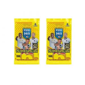 Lot de 2 boosters Panini FIFA 365 2025/2026 Adrenalyn XL de 6 cartes - Cartes &agrave; collectionner de football Road to FIFA World Cup 2026 + protection d'exp&eacute;dition HeartGlobal (HeartGlobal, neuf)