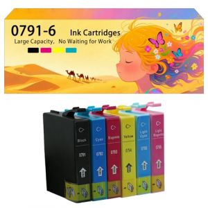 Pack combin&eacute; de Cartouches d'encre compatibles avec pour Epson T0791 T0792 T0793 T0794 T0795 T0796 pour imprimante &agrave; Jet d'encre Stylus Photo 1400 PX700W PX800FW P50 1 Combo Pack (Magasin de fournitures d'impression fiable, neuf)