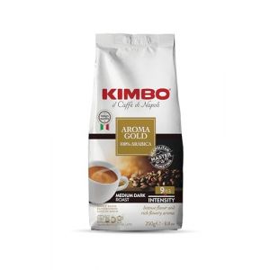 KIMBO - Café Aroma Gold - Café Grain 100% Arabica - Café Italien Authentique - Intensité 9 / Medium-Dark Roast - Paquet de 250 g (JK TRADERS BV, neuf)