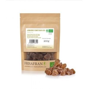 FRISAFRAN | Dés de Gingembre au Fructose Bio 200g | Tranches de gingembre glacées | Bonbons au gingembre coupés en dés | Gingembre confit | Superaliment naturel sans additifs | Naturel-Bio (FRISAFRAN, neuf)