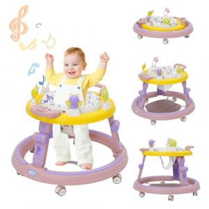 Maycoly Trotteur Bébé Pliable,Trotteur Musical,Coussin Pivotant à 360°, 6 Roulettes Silencieuses,Pliable, Hauteur Réglable,Convient aux Garçons et Filles âgés de Plus de 6 Mois (Maycoly, neuf)