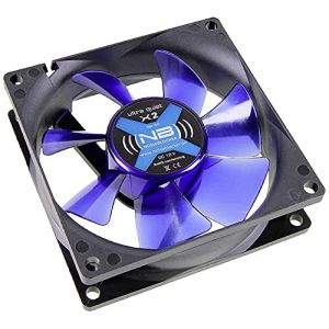 Noiseblocker PC Case Fan 80mm BlackSilent Fan X2 - Ventilateur PC 80mm avec Ailes Silencieuses - Le Volume Maximum est Seulement 16dB (A) et Le Débit d'air de 45 m³/h (AS-Discount, neuf)