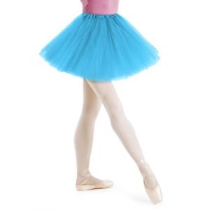 AYBUY Jupe Tutu pour Femme,3 Couches Jupe en Tulle R&eacute;tro Ann&eacute;es 80 F&ecirc;te Halloween Carnaval Costume,Jupe Tutu R&eacute;tro Accessoire Fluo Danse Habiller Soir&eacute;e Jupette Danse Classique Princess,Bleu Lac (withchance, neuf)