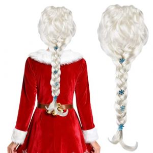 PLLYPE Elsa Perruque de Princesse Raiponce Perruque Tresse Raiponce Costume Perruque pour No&euml;l, Halloween, Carnaval, Cosplay, Mascarade pour Fille &agrave; partir de 14 Ans (meng xin yuan dianzi, neuf)