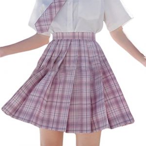 nicticsi Jupe &agrave; Carreaux Femme Pliss&eacute;e Courte Kawaii Patineuse Fille Harajuku Skirt &Eacute;coli&egrave;re Japonaise Plisser E-Girl Y2K Mini Jupes Gothique &Eacute;t&eacute; Robe Rose XL (Reversal Destiny, neuf)